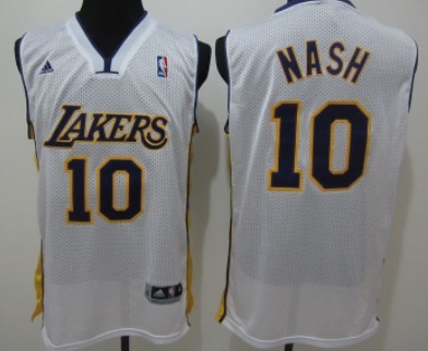 Los Angeles Lakers #10 Steve Nash White Swingman Jersey 