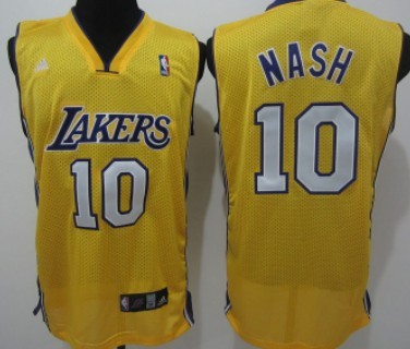 Los Angeles Lakers #10 Steve Nash Yellow Swingman Jersey 