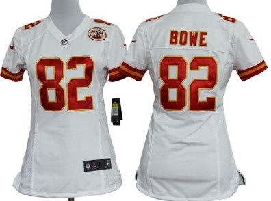 Nike Kansas City Chiefs #82 Dwayne Bowe White Game Womens Jersey