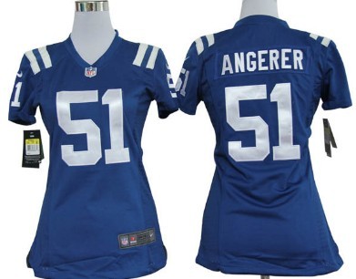 Nike Indianapolis Colts #51 Pat Angerer Blue Game Womens Jersey