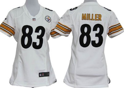 Nike Pittsburgh Steelers #83 Heath Miller White Game Womens Jersey