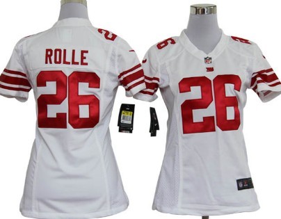 Nike New York Giants #26 Antrel Rolle White Game Womens Jersey