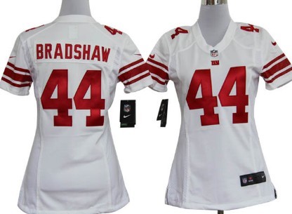 Nike New York Giants #44 Ahmad Bradshaw White Game Womens Jersey