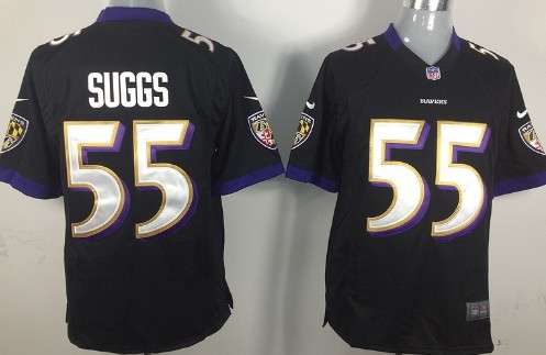 Nike Baltimore Ravens #55 Terrell Suggs Black Game Jersey 