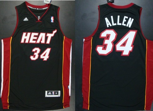 Miami Heat #34 Ray Allen Revolution 30 Swingman Black Jersey 