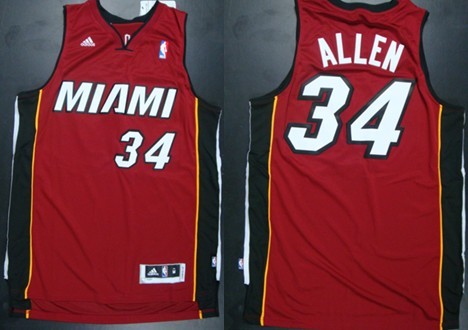 Miami Heat #34 Ray Allen Revolution 30 Swingman Red Jersey 