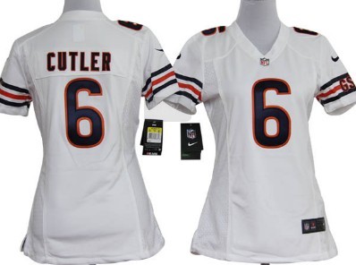 Nike Chicago Bears #6 Jay Cutler White Game Womens Jersey