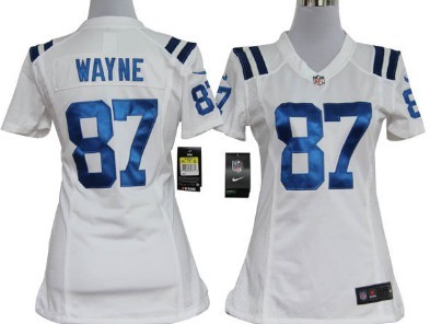 Nike Indianapolis Colts #87 Reggie Wayne White Game Womens Jersey