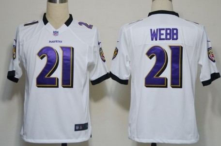 Nike Baltimore Ravens #21 Lardarius Webb White Game Jersey 