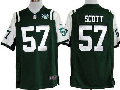 Nike New York Jets #57 Bart Scott Green Game Jersey