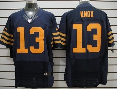 Nike Chicago Bears #13 Johnny Knox Blue With Orange Elite Jersey 