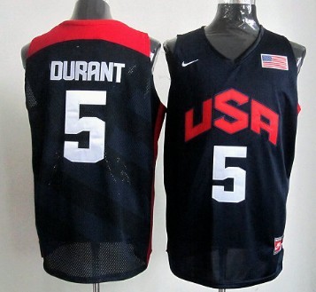 2012 Olympics Team USA #5 Kevin Durant Revolution 30 Swingman Blue Jersey