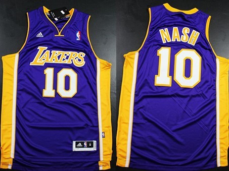 Los Angeles Lakers #10 Steve Nash Revolution 30 Swingman Purple Jersey 