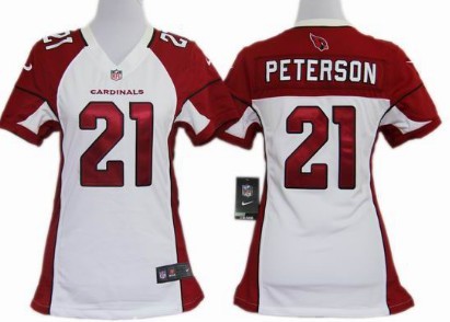 Nike Arizona Cardinals #21 Patrick Peterson White Game Womens Jersey