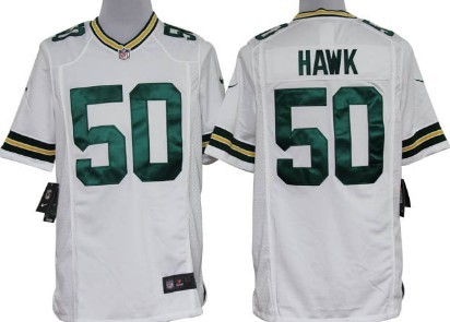 Nike Green Bay Packers #50 A.J. Hawk White Game Jersey 