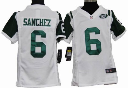Nike New York Jets #6 Mark Sanchez White Game Kids Jersey