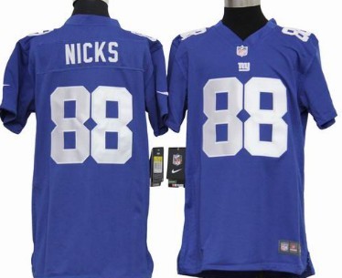 Nike New York Giants #88 Hakeem Nicks Blue Game Kids Jersey