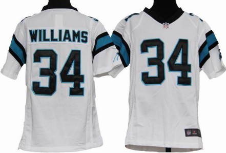Nike Carolina Panthers #34 DeAngelo Williams White Game Kids Jersey