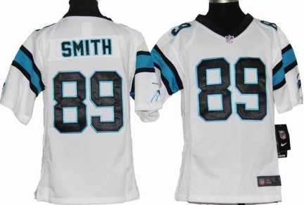 Nike Carolina Panthers #89 Steve Smith White Game Kids Jersey 
