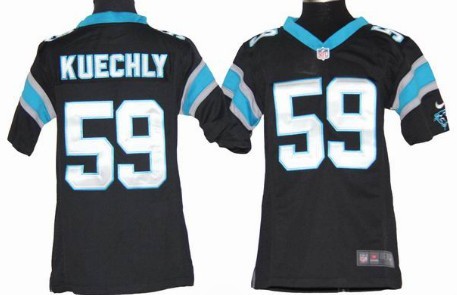 Nike Carolina Panthers #59 Luke Kuechly Black Game Kids Jersey 