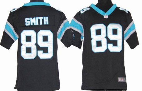 Nike Carolina Panthers #89 Steve Smith Black Game Kids Jersey 