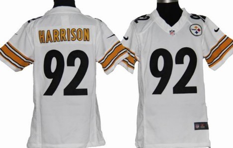 Nike Pittsburgh Steelers #92 James Harrison White Game Kids Jersey 