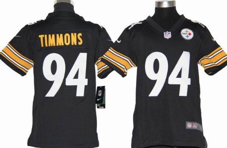 Nike Pittsburgh Steelers #94 Lawrence Timmons Black Game Kids Jersey 