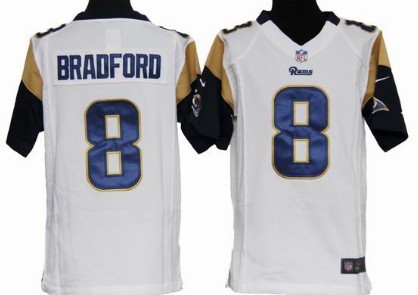 Nike St. Louis Rams #8 Sam Bradford White Game Kids Jersey 