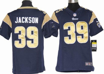Nike St. Louis Rams #39 Steven Jackson Navy Blue Game Kids Jersey 