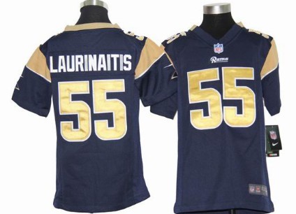 Nike St. Louis Rams #55 James Laurinaitis Navy Blue Game Kids Jersey 