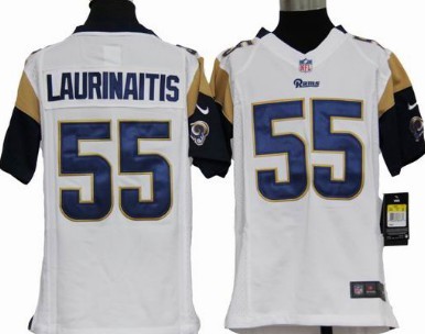 Nike St. Louis Rams #55 James Laurinaitis White Game Kids Jersey 