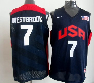 2012 Olympics Team USA #7 Russell Westbrook Revolution 30 Swingman Blue Jersey