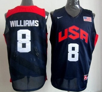 2012 Olympics Team USA #8 Deron Williams Revolution 30 Swingman Blue Jersey 