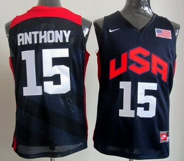 2012 Olympics Team USA #15 Carmelo Anthony Revolution 30 Swingman Blue Jersey 
