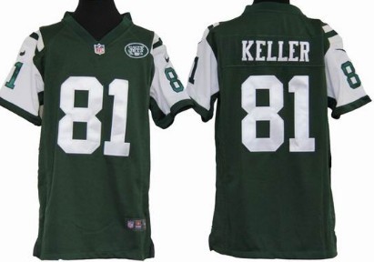 Nike New York Jets #81 Dustin Keller Green Game Kids Jersey 