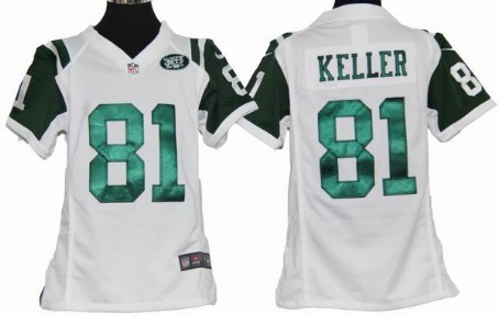 Nike New York Jets #81 Dustin Keller White Game Kids Jersey 