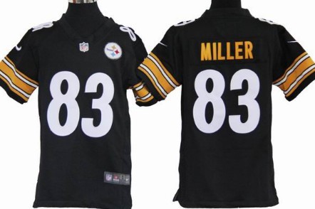Nike Pittsburgh Steelers #83 Heath Miller Black Game Kids Jersey 