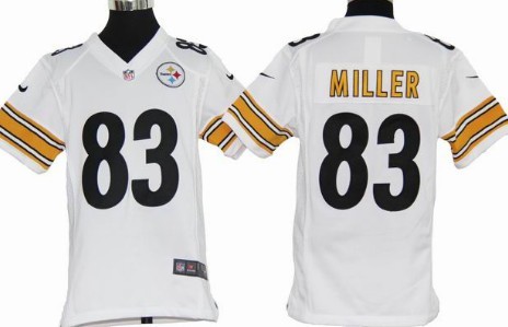 Nike Pittsburgh Steelers #83 Heath Miller White Game Kids Jersey 