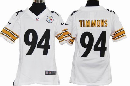 Nike Pittsburgh Steelers #94 Lawrence Timmons White Game Kids Jersey 