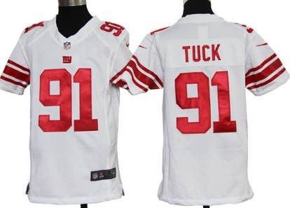 Nike New York Giants #91 Justin Tuck White Game Kids Jersey 