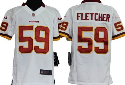 Nike Washington Redskins #59 London Fletcher White Game Kids Jersey 
