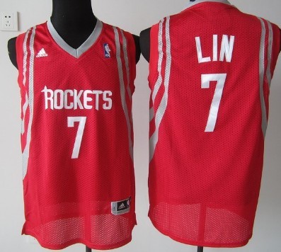 Houston Rockets #7 Jeremy Lin Red Swingman Jersey 