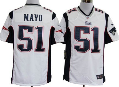 Nike New England Patriots #51 Jerod Mayo White Game Jersey