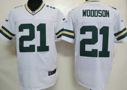 Nike Green Bay Packers #21 Charles Woodson White Elite Jersey 