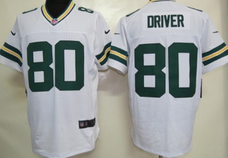 Nike Green Bay Packers #80 Donald Driver White Elite Jersey