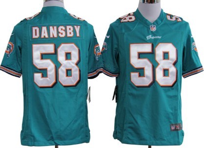 Nike Miami Dolphins #58 Karlos Dansby Green Game Jersey