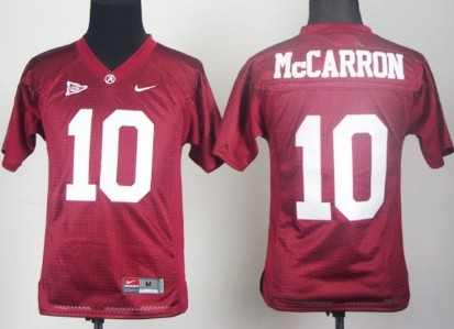 Alabama Crimson Tide #10 A.J. McCarron Red Kids Jersey 