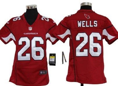 Nike Arizona Cardinals #26 Chris Wells Red Game Kids Jersey 