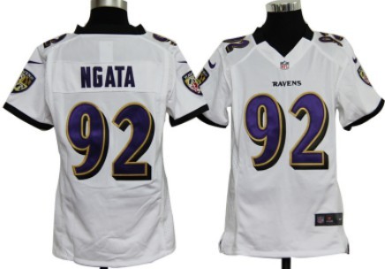 Nike Baltimore Ravens #92 Haloti Ngata White Game Kids Jersey 