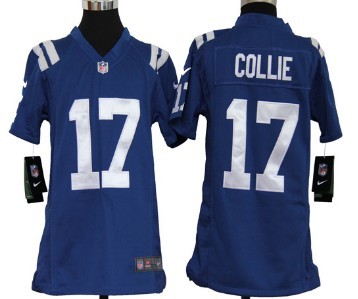 Nike Indianapolis Colts #17 Austin Collie Blue Game Kids Jersey 